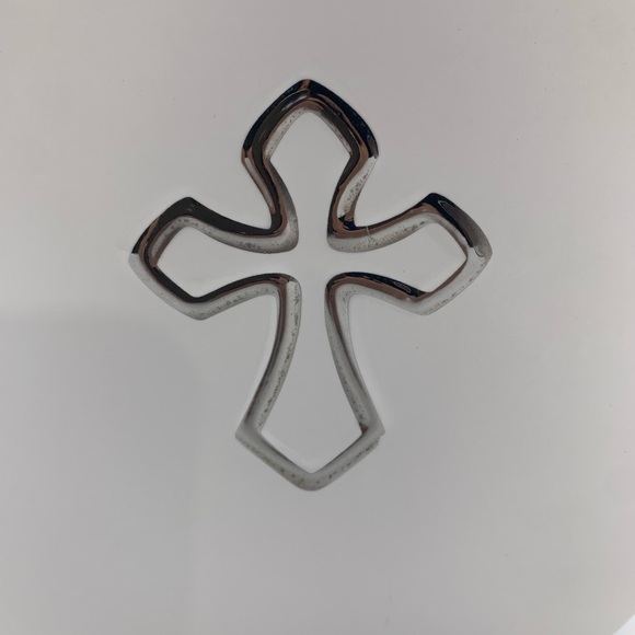 Vintage Christmas FTD Faithful Blessings Bust Shape 7” Vase With Silver Cross - Picture 10 of 12